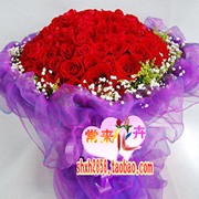 上海鲜花速递99朵红玫瑰花束求婚送花爱意表达周年纪念鲜花订花