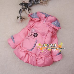  全年最低价【两件包邮】反季专柜正品加厚女童短款儿童羽绒服83