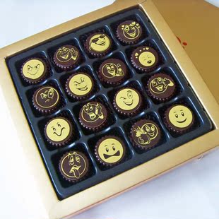 包邮 可爱表情笑脸DIY巧克力礼盒 特色手工巧克力礼物 情人节礼盒