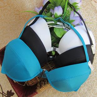 48DE用ann christine 前扣内衣挂脖<em>漏背文胸</em> 杯