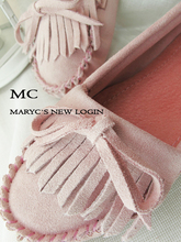 MARYC`2011新品 反毛皮软底流苏平底单鞋 粉色