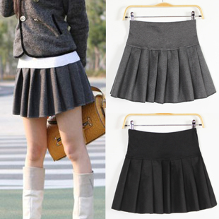 百褶裙子毛呢裙半身裙...