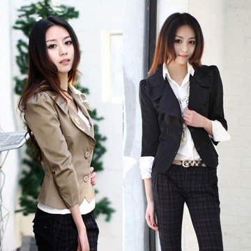 时尚团专柜正品 2011新款 休闲风格7分袖西服外套 A03221