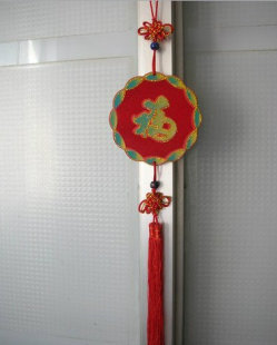  福字烫金挂饰 中国结挂饰 家居挂饰 节庆礼品 木牌 工艺品