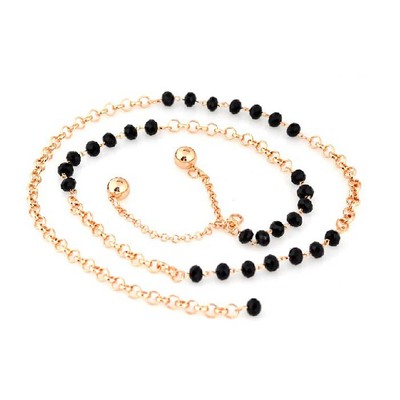 韩版百搭女士细腰带金属水晶腰链 毛衣链连衣