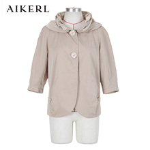 AIKERL专柜正品<span class=H>冬装</span>加厚中袖纯色气质保暖女装上衣外套