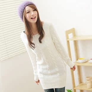 韩版圆领大绞花打底衫...