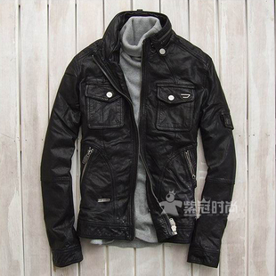   真皮皮衣 绵羊皮皮衣 机车服 男士 男款 迪赛 加肥加大码号