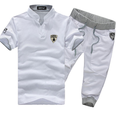 男士休闲运动服套装2014夏季韩版时尚潮流跑