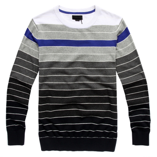  JackJones杰克琼斯 专柜正品 男棉条纹休闲长袖针织衫112