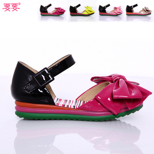  童鞋 女童皮鞋新款儿童鞋子蝴蝶结儿童单鞋 PU31-37码秋季