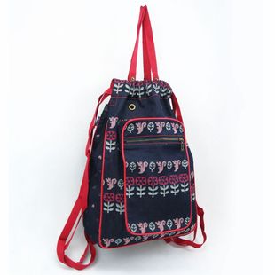  蓝玉宛原创设计牛仔印花小松鼠系列运动双肩单肩女包0774原价148