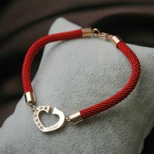 Austriaca de la industria hermosa joyería del diamante de los corazones en la cadena de pulsera roja Oh tricolor no Benming