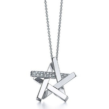 Un nuevo especial de artículos de plata comercio exterior] [TIFFANY de plata estrella de cinco puntas collar de diamantes