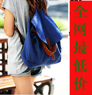  复古韩版秋季款帆布包双肩背包单肩包女包多用包运动休闲包包