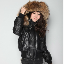 2010新款 原单 Dsquared2貉子大毛领 进口绵羊皮羽绒服 女款