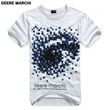 【5折】deere marchi 莱卡个性玩味媚眼男士短袖T恤 DM109白