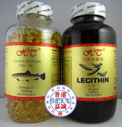 美国 HT <span class=H>阿拉斯加</span>深海鱼油+力思丁卵磷脂 各300粒 (套装包快递)