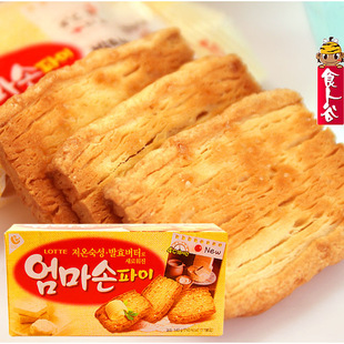  韩国特产进口零食384层韩国乐天妈妈手派手工饼干千层酥食品