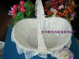 藤编喜糖收纳篮子厨房储物篮化妆品护肤品收纳花篮藤编手提水果盆