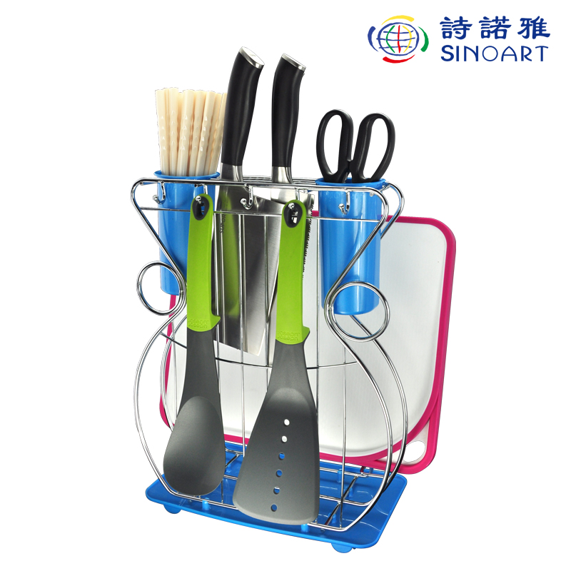 诗诺雅加粗不锈钢多功能刀架层可挂式沥水架砧板架厨房用品收纳架 诗诺雅加粗不锈钢多功能刀架层可挂式沥水架砧板架厨房用品收纳架