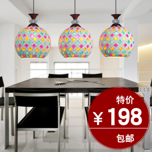 Restaurant lighting chandelier three creative mosaic dining chandelier chandelier with three head restaurant bar lighting