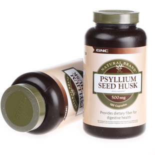  美国GNC洋车前子壳500mg  180粒 现货 膳食纤维 改善便秘