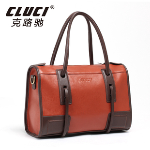  CLUCI正品女士包包新款潮牛皮复古通勤手提单肩真皮女包特价