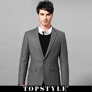   韩版 小西装 男 高端羊毛西服男外套 男士毛呢休闲西装 男