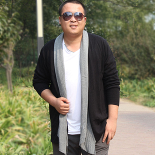 <em>特大码</em>男士针织<em>开衫</em> 加肥加大号男装 假两件显