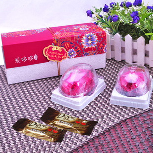  爱哆哆商城高档满月喜蛋喜饼诞生礼康熙御颂礼盒2西点红蛋2德芙