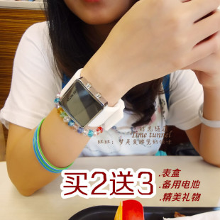 韩国时尚复古电子表 LED手表 女士学生表 果冻表 硅胶表 男女潮表