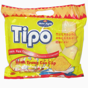  T进口零食品饼干 越南TIPO白巧克力鸡蛋牛奶面包干 300g 首袋特价