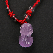 天然紫水晶貔貅吊坠天然紫水晶，皮丘挂坠紫水晶财运貔貅项链