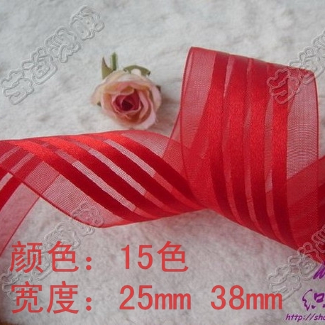 【織帶世界】絲帶繡婚慶半透明紗帶 22mm/38mm橫紋提花雪紡紗帶在類目 居家布藝, 縫紉DIY材料、工具及成品, 縫紉DIY配件/輔料/配飾, 絲帶/綢帶/布帶中 - 來自Buy2taobao.com提供專業的淘寶代購服務