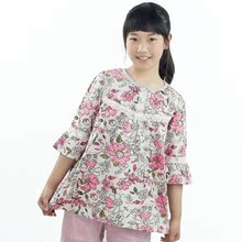 雅多2012春秋款 女童圆领绣花中袖淑女衫 童装衬衫(51035)特88.83
