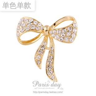  精致独家 OL气质淑女款 奥地利钻镶嵌满钻蝴蝶结胸针女 胸花饰品