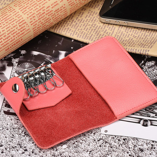  女士真皮钥匙包 新款女款多功能锁匙包 牛皮钥匙卡包女 专柜正品