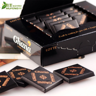  韩国进口零食 LOTTE乐天GHANA牛奶/加纳纯黑巧克力 不增肥哦90g