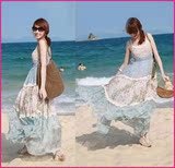 疯狂周末购2012夏装波西米亚裙子连衣裙吊带雪纺碎花长裙女沙滩裙