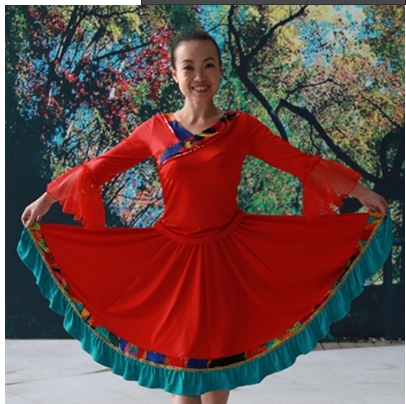 杨艺 応子 紫蝶 格格 藏族 兰草莞儿广场舞服装 66015 86016