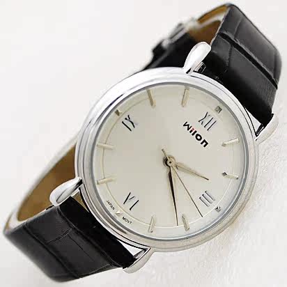 正品wilon威龙情侣表 复古鳄鱼纹皮带<span class=H>男士</span><span class=H>手表</span> 时尚超薄石英表