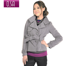 osa欧莎2012正品春装O.SA短款单排扣修身呢子大衣女装外套D91907