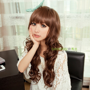 Shang Qingsi hairstyles long curly hair wigs ladies wig long fluffy Qi Liuhai temperament girls real shot