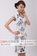 冲皇冠！秒杀！买1送5！限时折扣78元提花棉钻石领口旗袍礼服