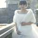 Luxury style winter wedding fur Cape coat wool shawl keep warm wild bride wool shawl white