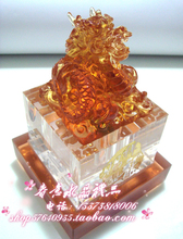 水晶胎毛章胎发章脐带章琉璃龙章2012龙宝宝印章宝宝纪念品小金龙