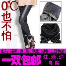 秋冬季 海狸绒亚光仿皮九分裤 加厚加绒打底裤 女款仿皮裤 沪包邮