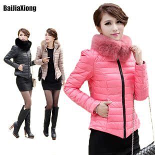  秋冬装新品 韩版时尚奢华狐狸大毛领短款修身羽绒服女潮 外套
