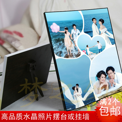 [皇冠特价 水晶版画定制拉米娜相片定做婚纱照片放大木版画制作宝宝